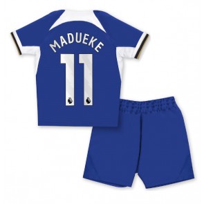 Chelsea Noni Madueke #11 Hemmaställ Barn 2023-24 Kortärmad (+ Korta byxor)